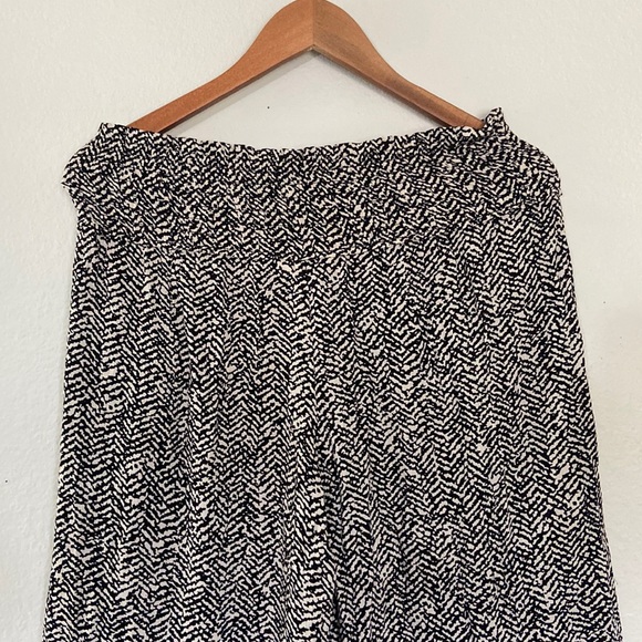 Three Dots Black Ivory Chevron Patterned High Waist Wide Leg Pants Women’s S - Picture 5 of 11